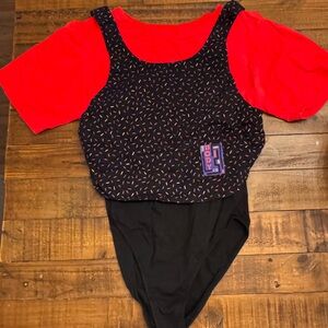 VINTAGE 80s Sprinkle Print Body Co Bodysuit